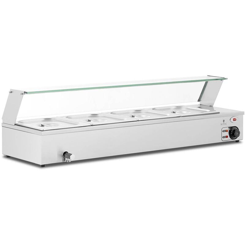 Bain-Marie Professionnel Royal Catering Maintien Au Chaud Robinet 2000W 4xGN 1/2