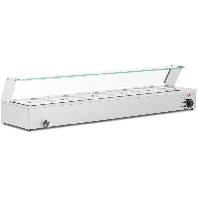 Bain-Marie Professionnel Royal Catering Maintien Au Chaud Robinet 2000W 5xGN 1/2