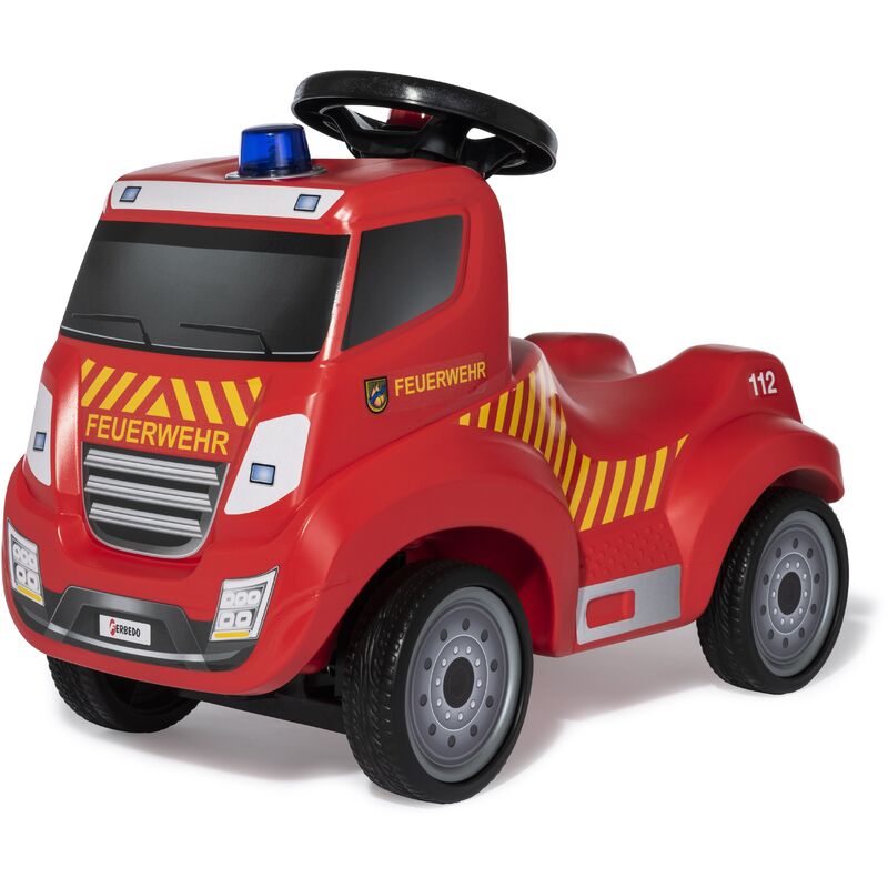 Ferbedo Véhicule autoporté des pompiers nouveau + voiture autoportée pour camion de pompiers lumière bleue sirène klaxon
