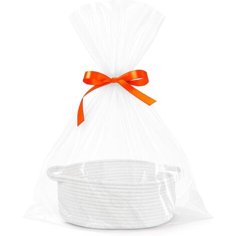 Empty woven gift basket to fill with bags and ribbons – Presentation basket for baby shower, birthday, wedding, Easter