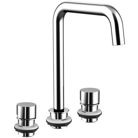 Empuñadura de lavabo con 3 orificios Emco para lavabo de 800 mm cromado