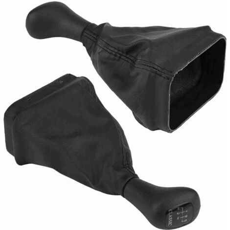 Empuñadura de palanca de cambios + balón de cuero sintético negro para Mercedes W202, W208, W210 - Compatible con 5/6 velocidades