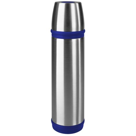 Emsa 502472 Captain Bottiglia Termica con Chiusura a Vite, Acciaio Inossidabile, Blu, 0,5 L