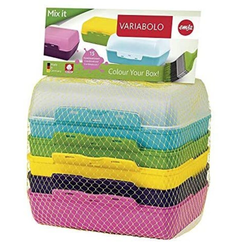 EMSA Variabolo 509388 boîte hermétique alimentaire Rectangulaire Régler Multicolore 6 pièce(s)