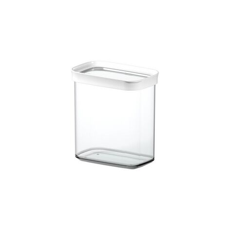 EMSA 513558 STAPELBARE VORRATSDOSE FÜR TROCKENVORRÄTE, 100 % KEIMFREI, VOLUMEN 1.6 LITER, RECHTECKIG, WEIß/TRANSPARENT, OPTIMA