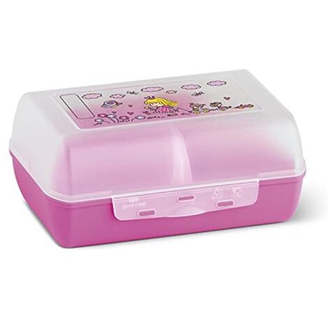 Emsa 513794 Variabolo Clipbox con Divisorio Rimovibile, Decorazione Princess, Rosa