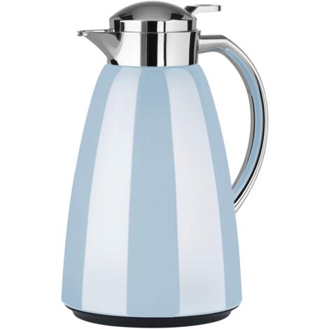Emsa Campo F41304 - Caraffa termica da 1 l, chiusura a punta rapida, 100% ermetica, 12 ore, freddo, in acciaio inox di alta qualità, facile da pulire, colore: blu pastello