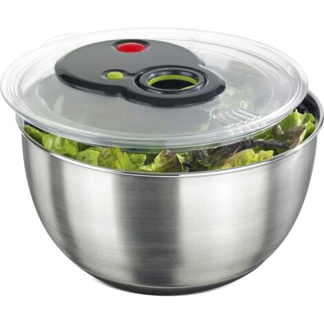 Emsa Centrifuga per Insalata 4,5 Litri Turboline Acciaio Inox/Nero