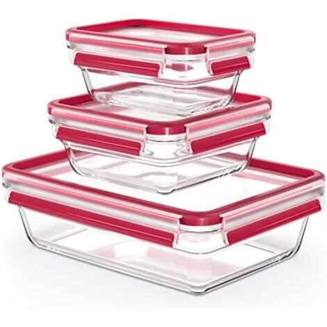 EMSA Clip&Close Glas Frischhaltedosen-Set 3-teilig