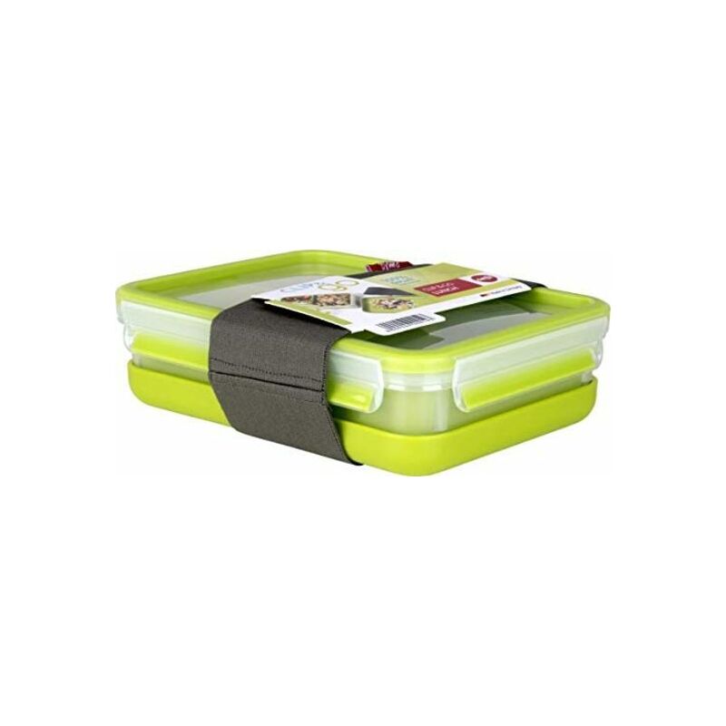 

Clip&Go Lunchbox - Recipiente hermético de plástico con 3 compartimentos y bandeja independiente para comer, totalmente hermético y libre de BPA,