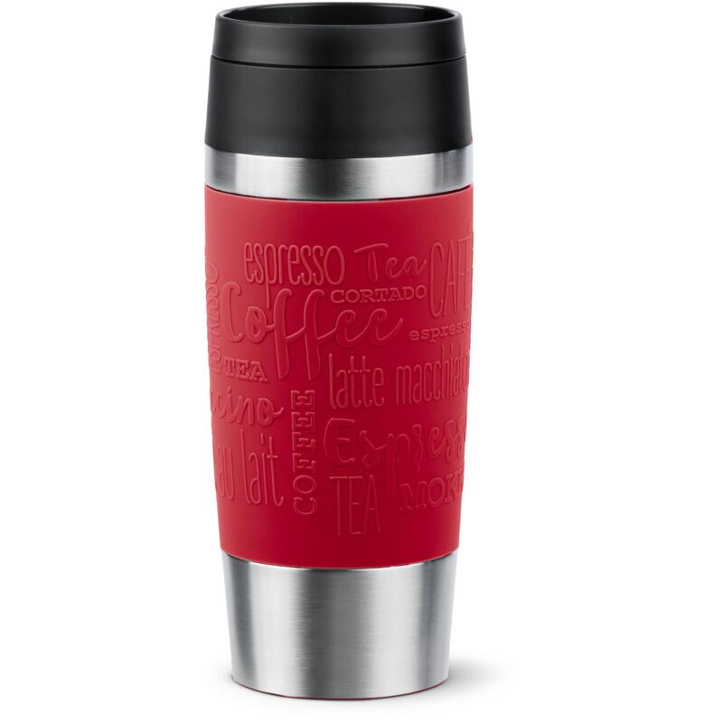 EMSA Travel Mug Classic N2020400 mug de travel 360 ml Black, Red, Stainless Steel Acier inoxydable