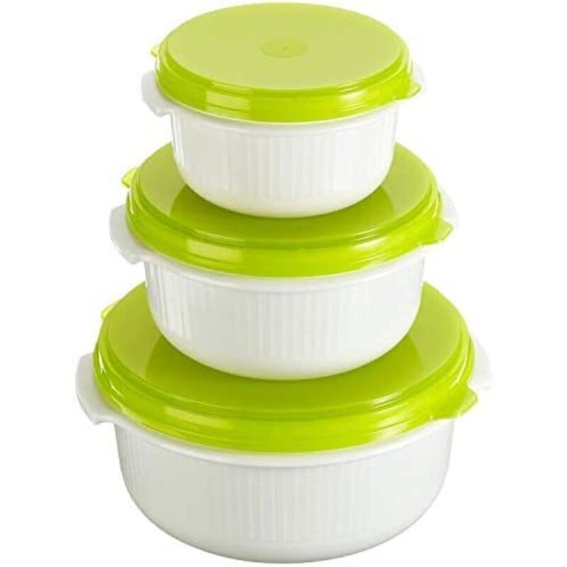 EMSA 509741 boîte hermétique alimentaire Rond Régler Vert, Blanc 3 pièce(s)