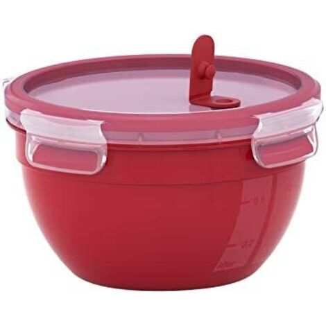Emsa N1060500 Clip & Microwave Container, Rosso, Rotondo