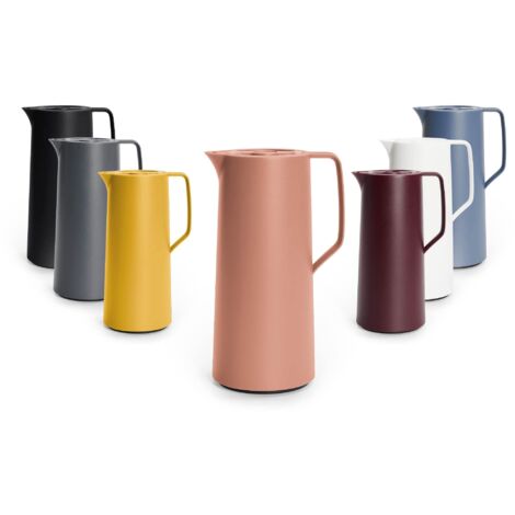 Emsa N41709 Motiva - Caraffa termica  1 litro  chiusura a pressione rapida  12 ore caldo 24 ore  pistone di vetro  Made in Germany  design nordico  terracotta
