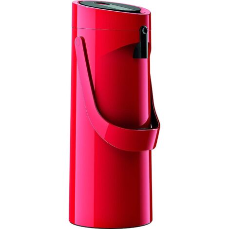 EMSA Ponza-Caraffa isotermica, 1,9 l, Colore: Rosso, Acciaio Inossidabile, 17 x 16.5 x 39 cm