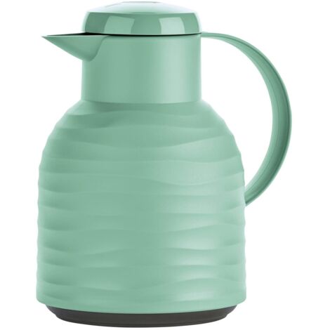 EMSA Samba N4010800 Caraffa Termica, 1 Liter, Plastica Vetro, Wave, Acciaio Inossidabile, Onda Menta