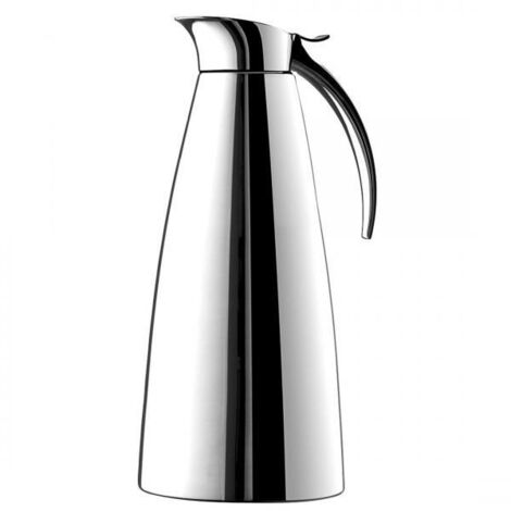 Emsa Thermo Eleganza Fiaschetta thermos in acciaio inossidabile, apertura facile per un facile riempimento e risciacquo, mantiene 12 h caldo e 24 h freddo, 1 l