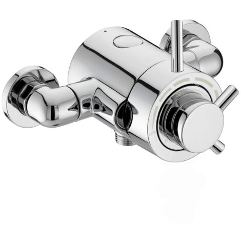 Emso Round Exposed Thermostatic Shower Valve With Bottom Outlet