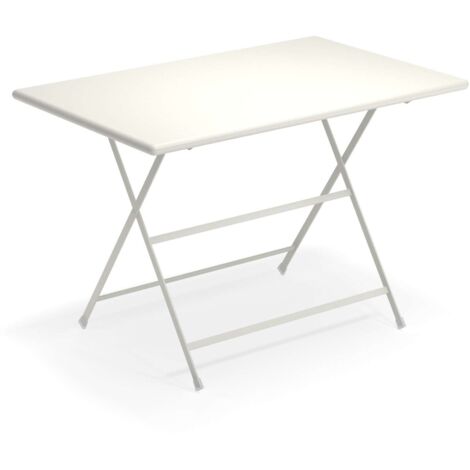 EMU Arc En Ciel Tavolo Rettangolare Pieghevole 110X70 Bianco Raggrinzato 9002