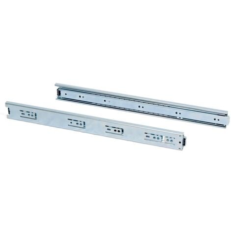 Emuca 3028705 Coppia di Guide/Binari con Cuscinetti a Sfere ad Estrazione Totale 45mm x 250mm per Cassetto