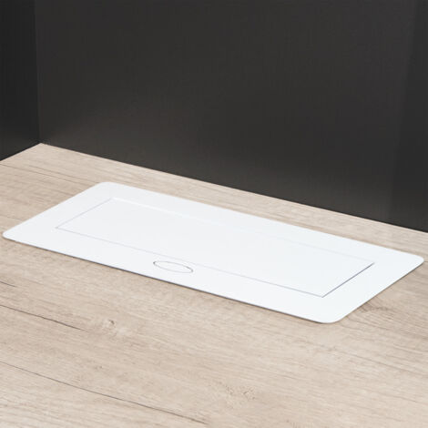 Emuca 5039812 Multiconnecteur Atom 26 Lite pour bureau, Peint en blanc, Zamak et Acier et Plastique.