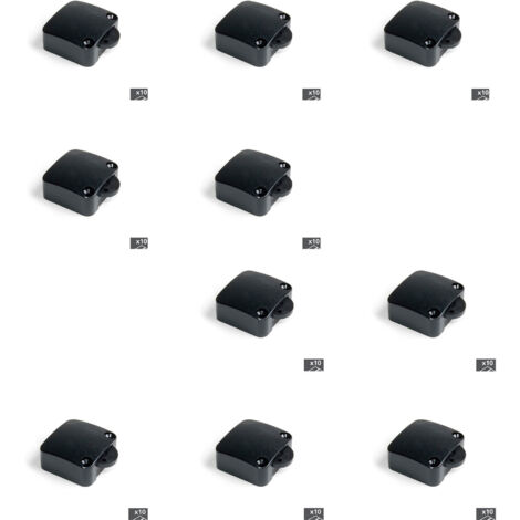 Emuca 5070917 Kit Interruttori per Porte/Ante Posizioni On-Off 250V Ac - 10A, Nero, Set di 10 Pezzi