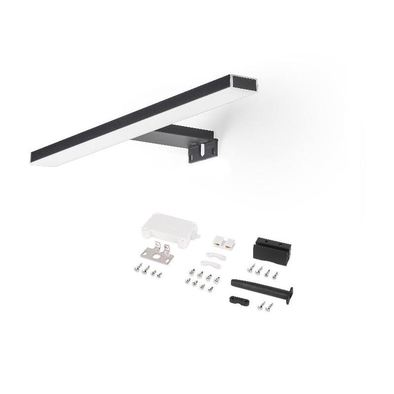 

Foco LED para espejo de baño Leo (AC 230V 50Hz), 6 W, Pintado negro, Plástico