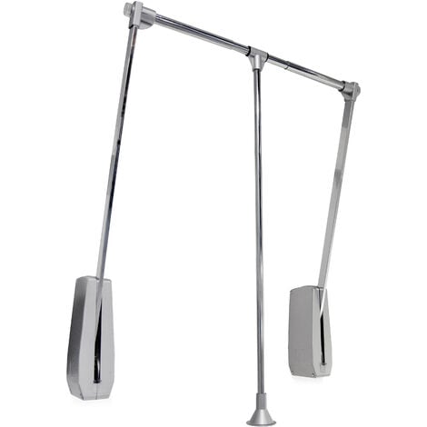 Emuca Penderie rabattable pour armoire Hang mural, 600-830, Chromé, Acier et Plastique