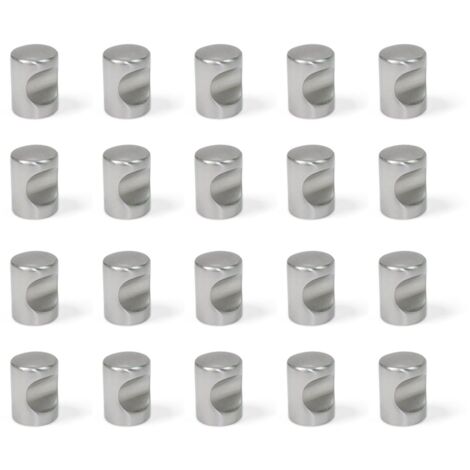 Emuca 9161651 Pomello per Mobile, Nickel Satinato, 20 mm, Set di 20 Pezzi