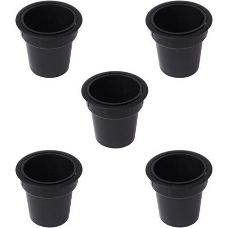 Emuca Accessoire porte-objets Pot, Plastique noir, Plastique.