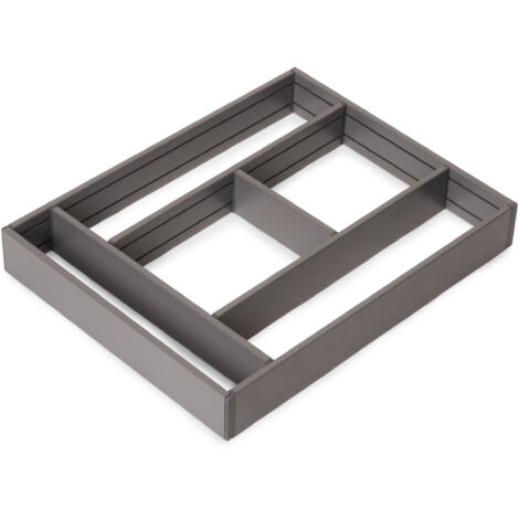 Emuca Alumount Organizador de cajones gris antracita 450x500