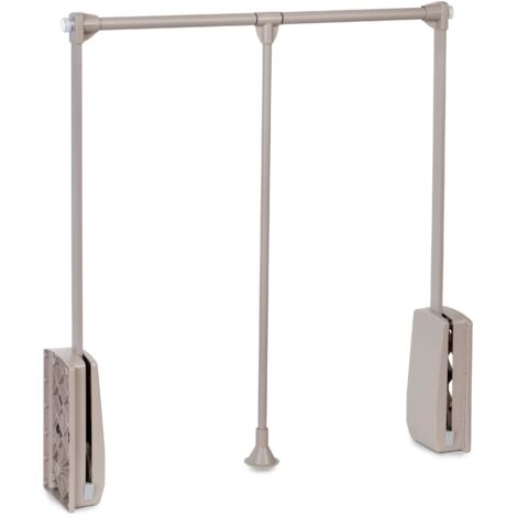 Appendiabiti Per Armadio Emuca - Regolabile 830-1150 Mm, In Plastica Bianca, Carico 12 Kg