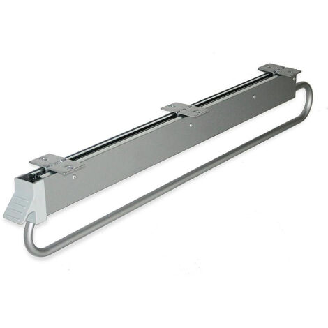 Emuca Appendiabiti removibile per armadio Self deep, L800mm, Acciaio e Plastica, Alluminio Verniciato