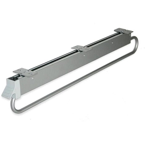 Emuca Appendiabiti removibile per armadio Self deep, L800mm, Acciaio e Plastica, Alluminio Verniciato