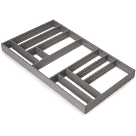 Emuca Ausziehbarer Schubladenorganisator 900x500, Aluminium, Anthrazitgrau