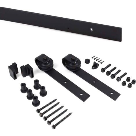 Emuca Barn System Rail de Porte Coulissante Noir 2m