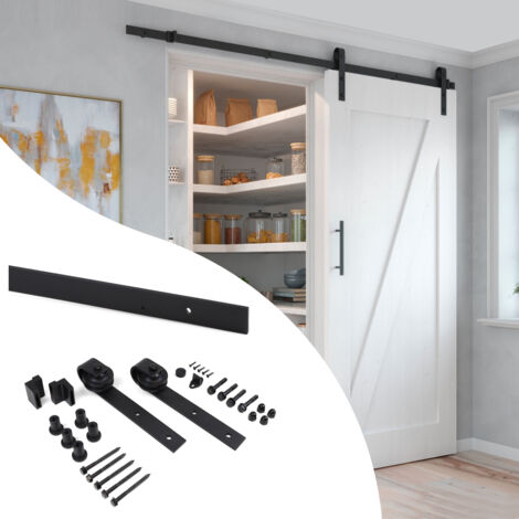 Emuca Barn System Rail para Puerta Corredera Negro 2m