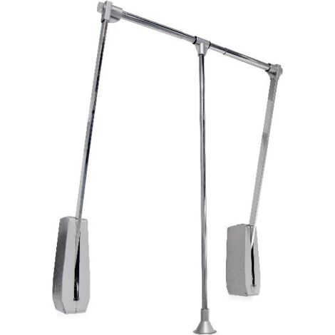 Emuca Barra de Armario Plegable de Pared Cromada Ajustable