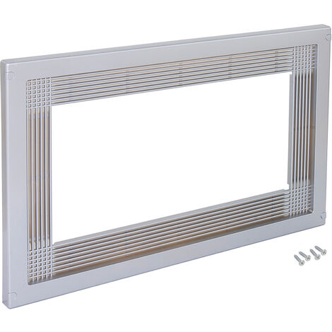 Emuca – Cadre pour micro-ondes à encastrer 600mm – Plastique peint gris métallisé – Grillage ajustable pour intégration parfaite – Montage facile inclus