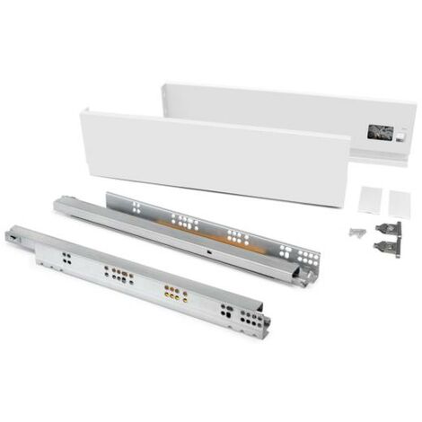 Emuca Cajón exterior Vertex 60kg de altura 93mm, profundidad 500mm, Acero, Pintado blanco -