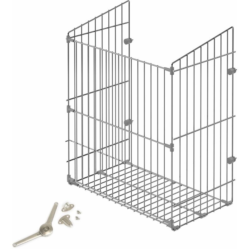 Image of Cesto per lavanderia con sistema di ante a ribalta, modulo 450 mm, Acciaio, Cromato lucido - Cromato lucido - Emuca