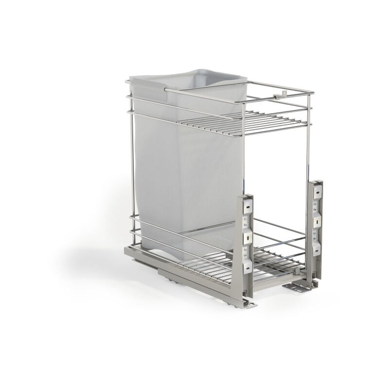 Emuca - 8381611 Chariot coulissant avec paniers et chariot à pain Supra avec fermeture à amortie, module 300, Acier, Chromé