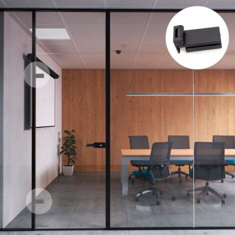 Emuca Charnière horizontale noire pour porte en verre