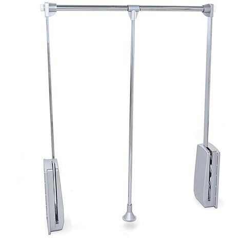 Emuca Penderie rabattable pour armoire Hang, 600 - 830, Chromé, Acier et Plastique.