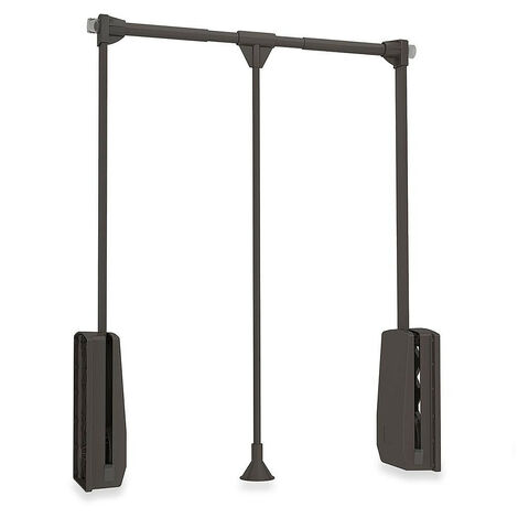 Emuca – Cintre pliant pour placard réglable 600-830mm – Acier et plastique – Charge max 12kg – Mécanisme de retour amorti