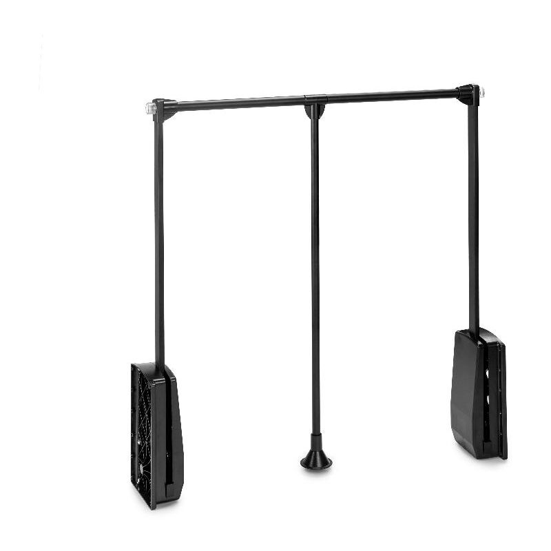 

Colgador abatible para armario, regulable 830-1.150 mm, hasta 12 kg, Acero, Pintado negro