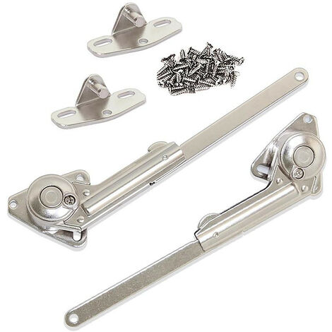 Emuca – Compas de porte à abattant – Acier et zamak nickelé – Durabilité 50 000 cycles – Force 20-70 kg/cm – Fixations incluses - 70kgxcm