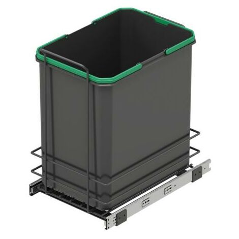 HOMCOM Cubos de Basura Extraíbles para Cocina 3 Contenedores de Reciclaje  1x20L y 2x10L Clasificación de Residuos Metal y Plástico 48x34,2x41,8 cm  Gris, Mode de Mujer