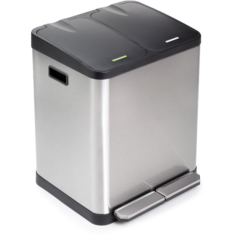 

Emuca Contenedor exterior con 2 compartimentos de 15 litros, Acero Inoxidable - Acero inoxidable