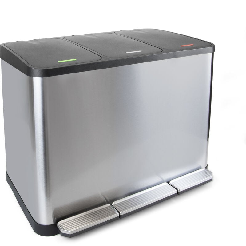 

Emuca Contenedor exterior con 3 compartimentos de 15 litros, Acero Inoxidable - Acero inoxidable
